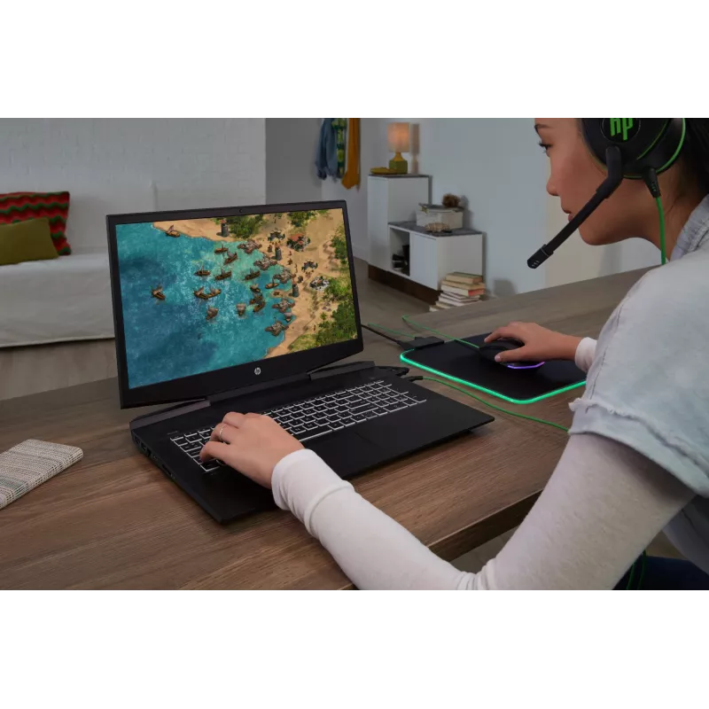 Headset HP Pavilion Gaming 600, com fios, gaming, 360 g, headset, preto, verde