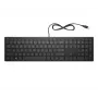 Teclado HP Pavilion Wired 300, tamanho completo (100%), com fios, USB, mecânico, preto