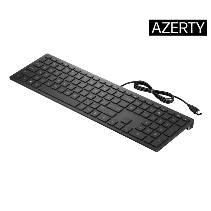 Teclado HP Pavilion Wired 300, tamanho completo (100%), com fios, USB, mecânico, preto