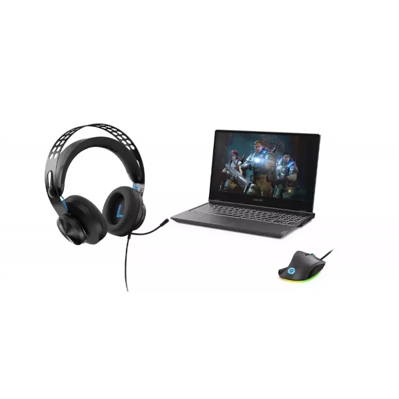 Headset Lenovo Legion H300 com fios head-band gaming preto