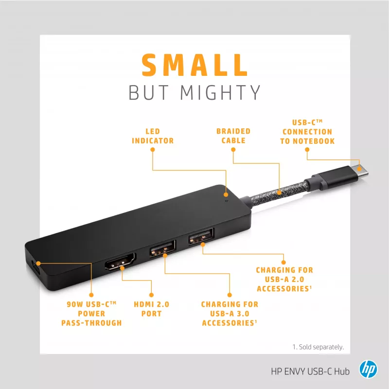 Hub USB-C HP ENVY USB 3.2 Gen 1 (3.1 Gen 1) Type-C