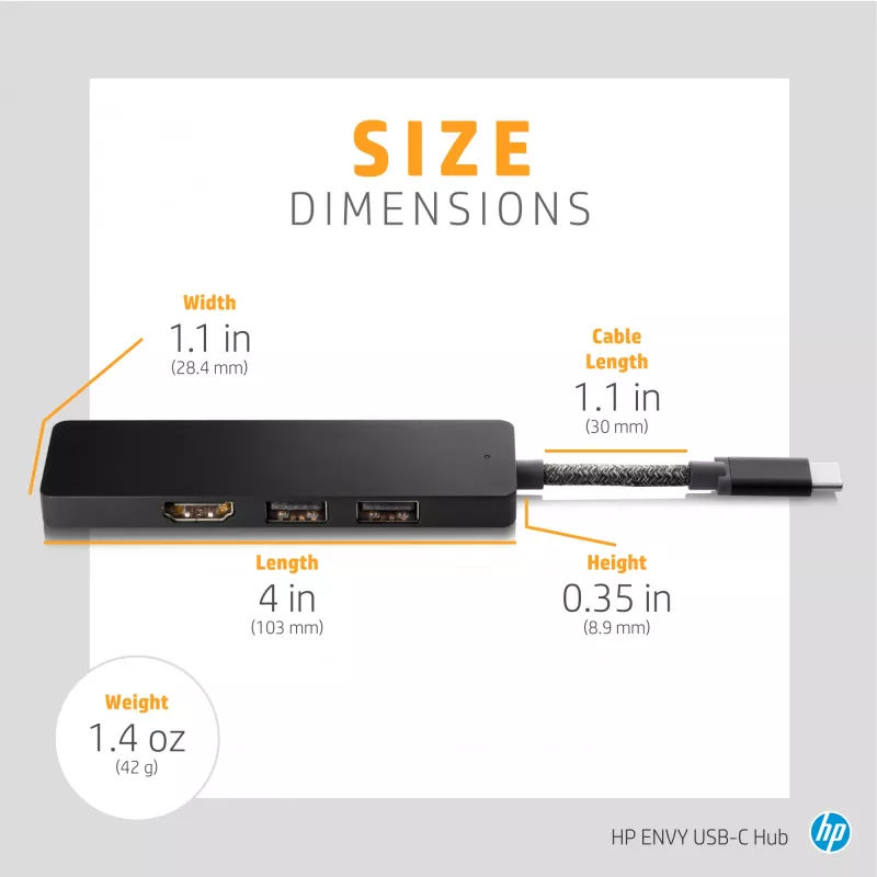 Hub USB-C HP ENVY USB 3.2 Gen 1 (3.1 Gen 1) Type-C