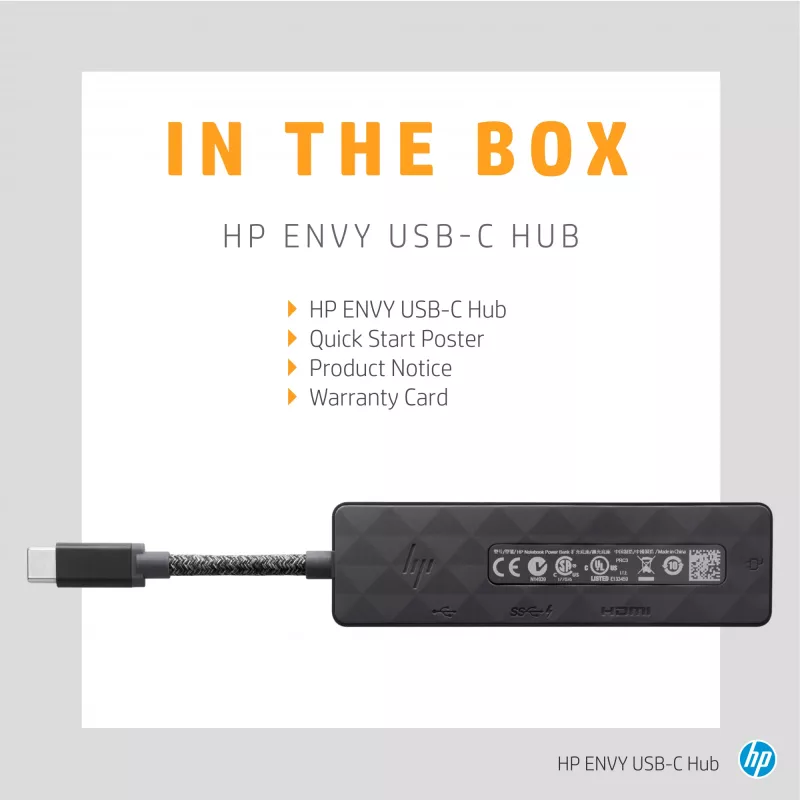 Hub USB-C HP ENVY USB 3.2 Gen 1 (3.1 Gen 1) Type-C