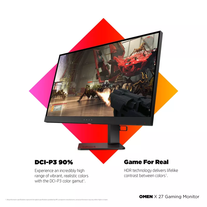 HP OMEN X 27 monitor 68,6 cm (27 polegadas) 2560 x 1440 píxeis Quad HD preto (recondicionado)