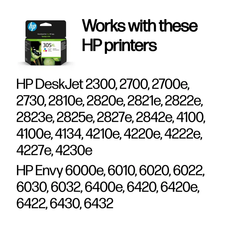 Tinteiro original HP 305XL High Yield tricolor, ciano, magenta, amarelo, 1 unid., 200 páginas