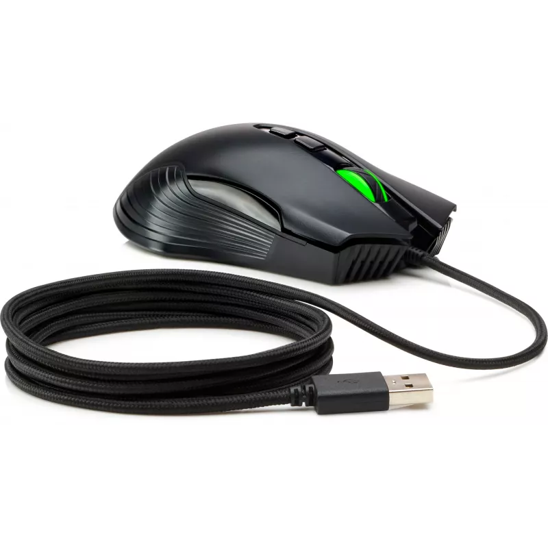 Rato gaming HP X220 com retroiluminação, ambidestro, ótico, USB Type-A, 3600 DPI, preto