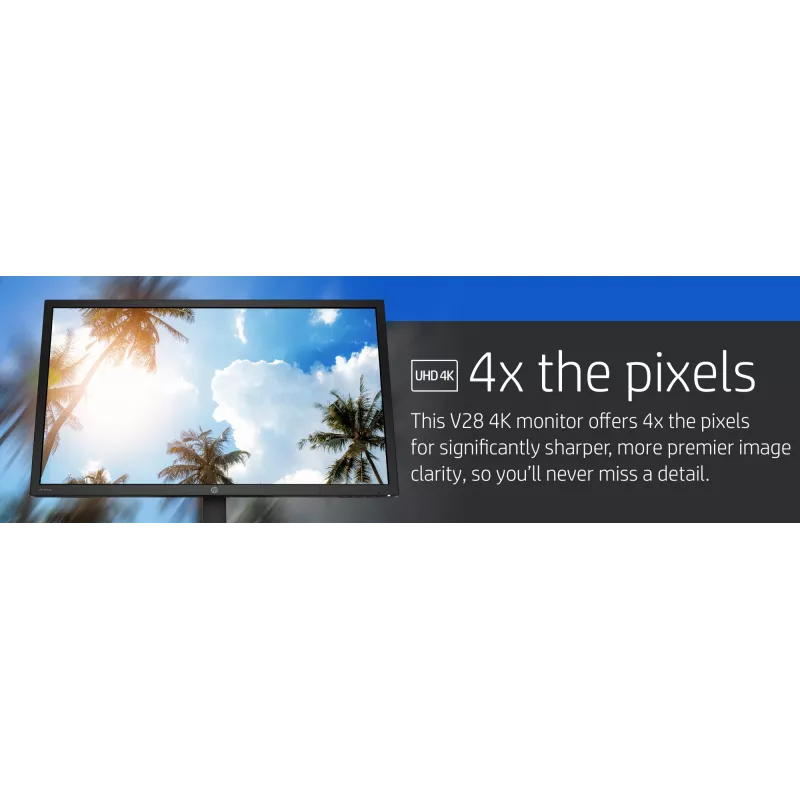 Monitor de computador HP V28 71,1 cm (28 polegadas) 3840 x 2160 píxeis 4K Ultra HD LED preto