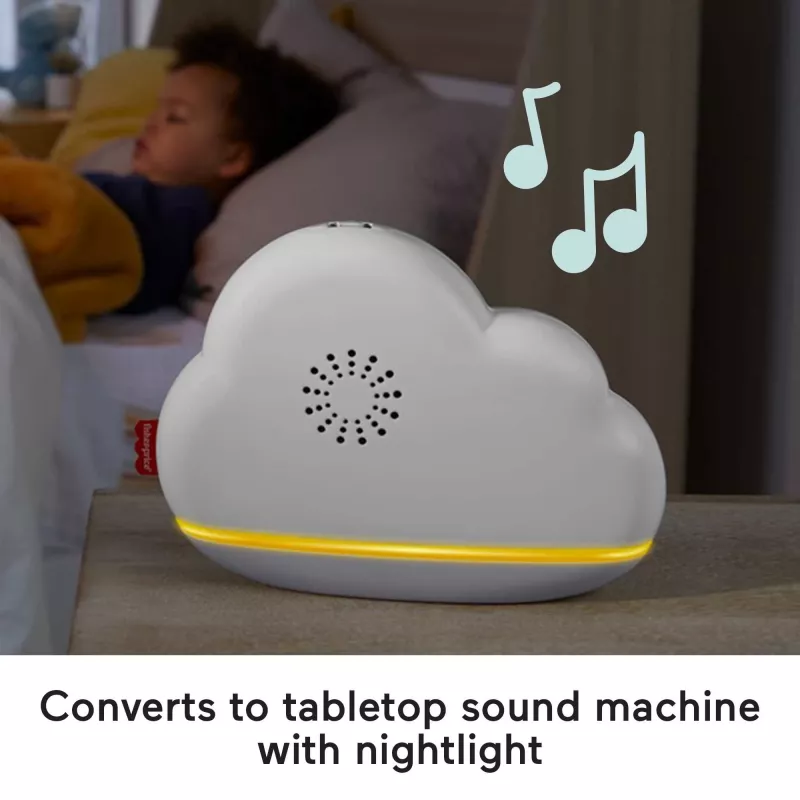 Móbil de berço Fisher-Price Rainbow Showers, berço, som, luz de presença, temporizador integrado, tecido, plástico