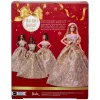 Boneca Barbie Signature 2025 Holiday Fashion, boneca de coleção sazonal, loira com vestido prateado e dourado