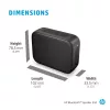 Altifalante Bluetooth HP 350 preto, sem fios, USB Type-C, altifalante portátil mono, preto, retangular, botões