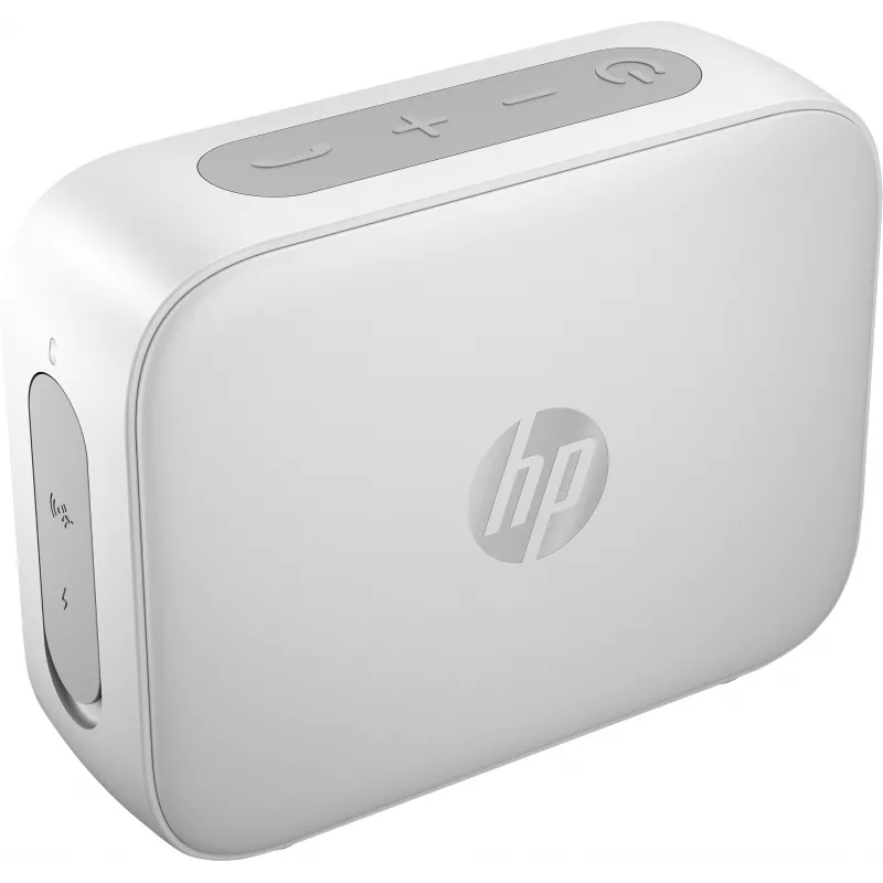 Altifalante Bluetooth HP 350 prateado, sem fios, branco, universal, bateria incorporada, 180 g, 78,5 mm