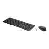 Conjunto de rato e teclado sem fios HP 235 tamanho completo preto