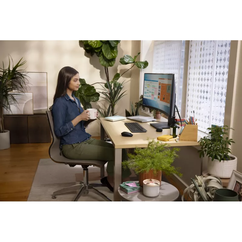 Monitor curvo HP P34hc G4 WQHD USB-C, 86,4 cm (34 polegadas), 3440 x 1440 píxeis, Wide Quad HD, LCD, 5 ms, preto
