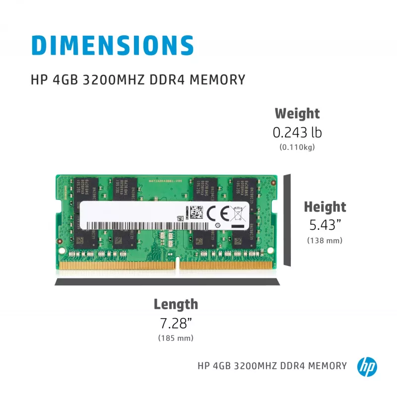 Módulo de memória HP 286H5AA 4 GB 1 x 4 GB DDR4 260-Pin SO-DIMM