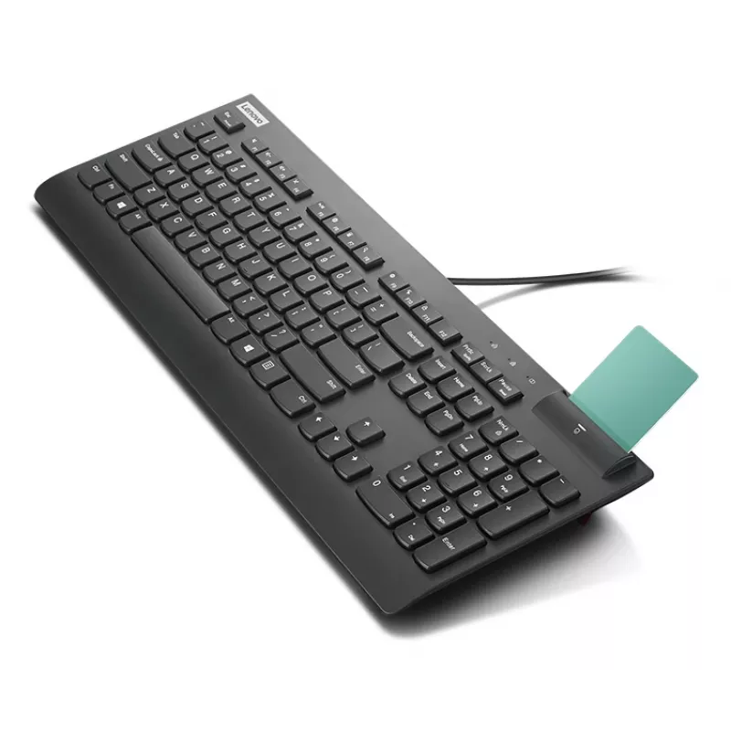 Teclado Lenovo Smartcard Wired II para casa/escritório USB nórdico preto