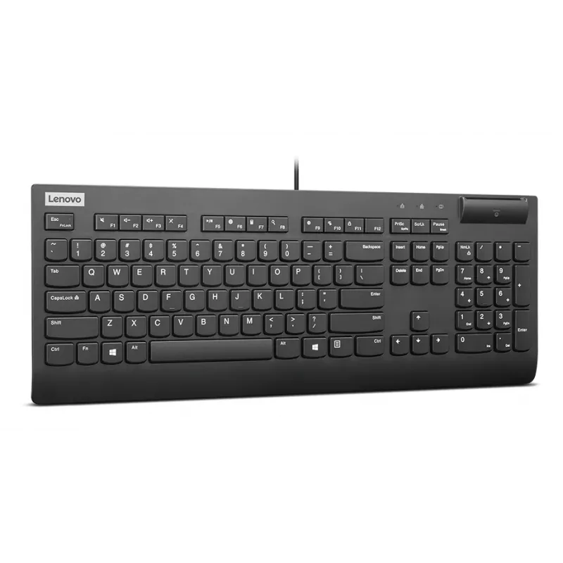 Teclado Lenovo Smartcard Wired II para casa/escritório USB nórdico preto