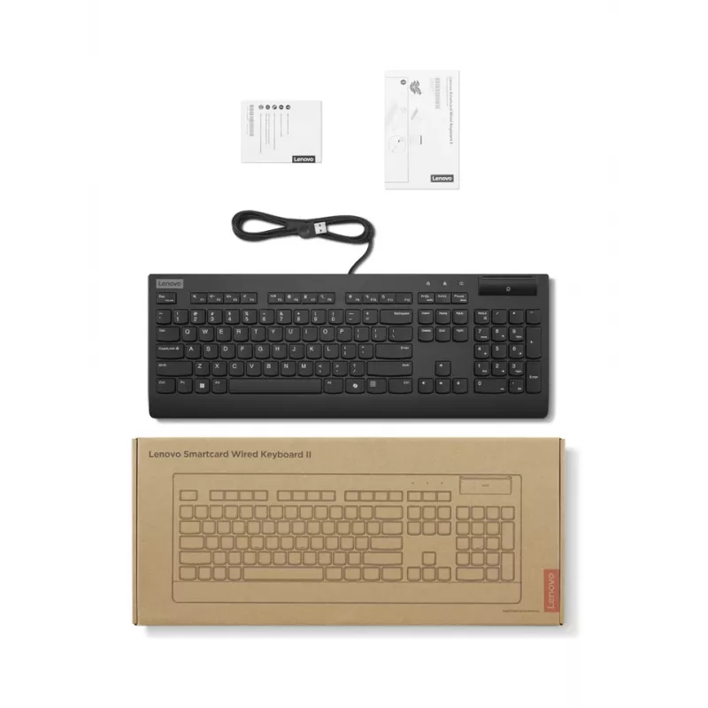 Teclado Lenovo 4Y41R64695 para casa/escritório USB belga, inglês do Reino Unido preto