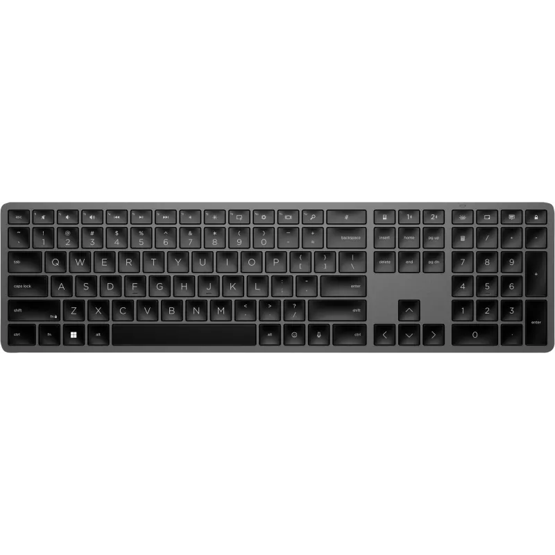 Teclado sem fios HP 975 Dual-Mode de tamanho completo RF sem fios Bluetooth preto