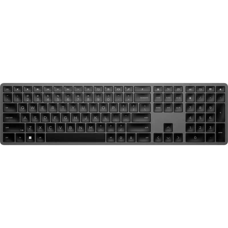 Teclado sem fios HP 975 Dual-Mode de tamanho completo RF sem fios Bluetooth preto