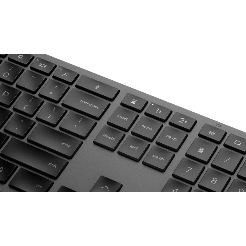 Teclado sem fios HP 975 Dual-Mode de tamanho completo RF sem fios Bluetooth preto