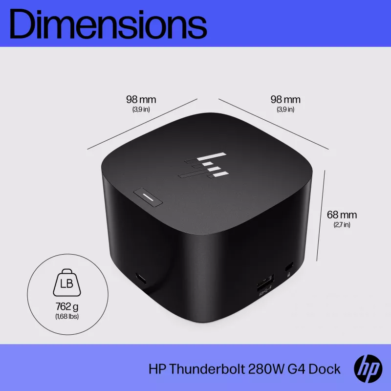 Docking station com fios HP Thunderbolt Dock 280W G4 Thunderbolt 4 preto