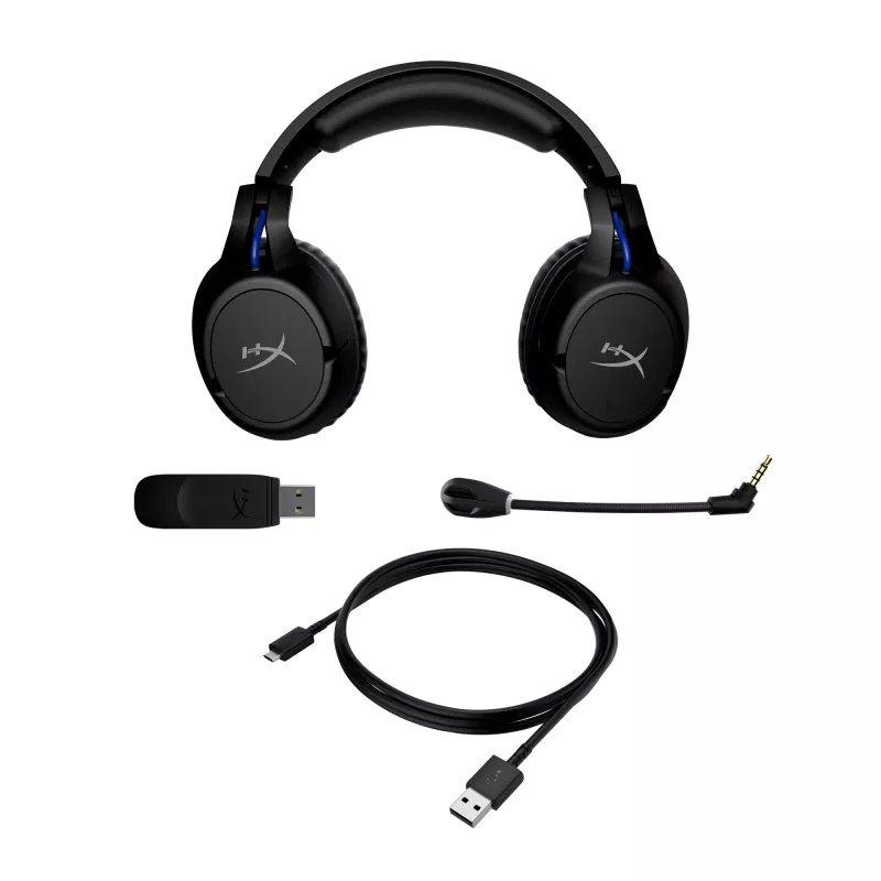 Headset gaming sem fios HyperX Cloud Flight (preto-azul) - PS5-PS4