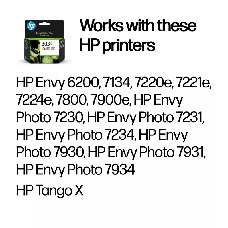 Cartucho de tinta original HP 303XL High Yield tricolor, rendimento High (XL), ciano, magenta, amarelo, tinta à base de corante, 1 unid., 415 páginas, embalagem individual