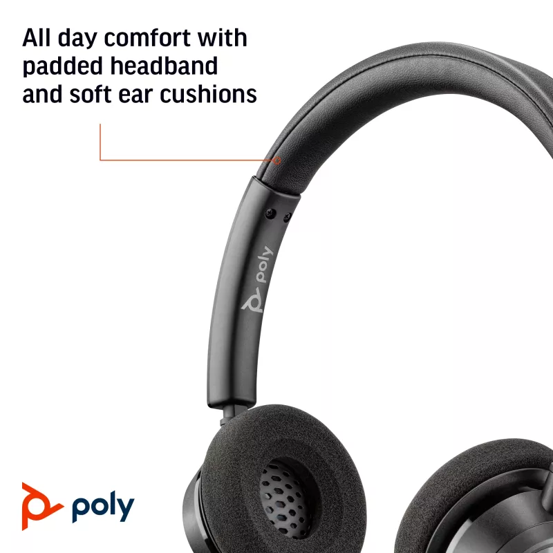 Headset HP Poly Poly Blackwire 3320 USB-A, com fios, escritório/call center, 130 g, headset, preto