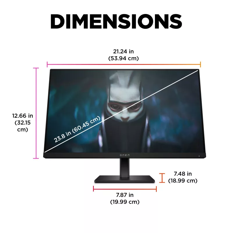 Monitor gaming OMEN by HP 60,5 cm (23,8″) FHD 165 Hz – OMEN 24