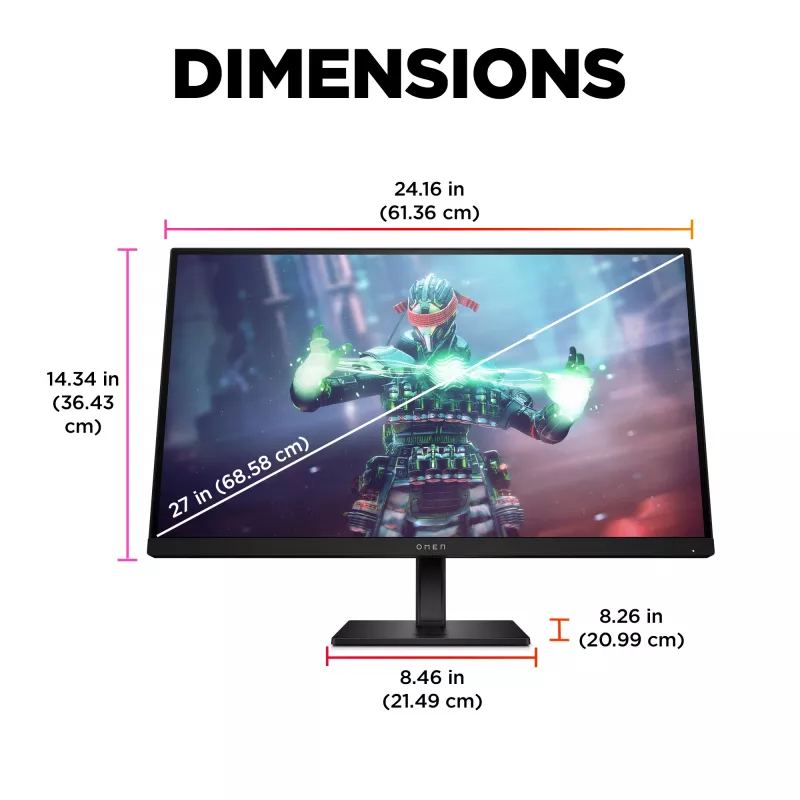 Monitor gaming OMEN by HP 27 polegadas UHD 144 Hz – OMEN 27k