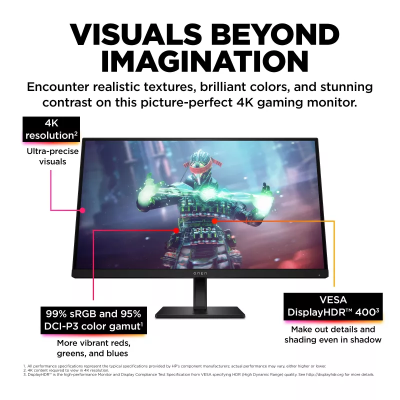 Monitor gaming OMEN by HP 27 polegadas UHD 144 Hz – OMEN 27k