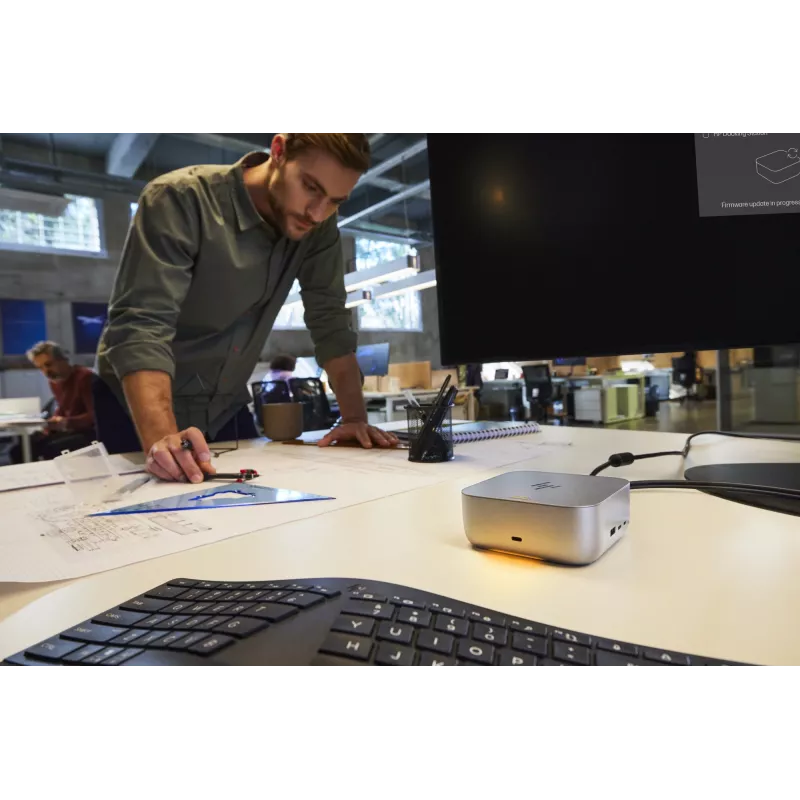 Teclado sem fios ergonómico HP 965, tamanho completo (100%), sem fios, RF sem fios + Bluetooth, membrana, preto