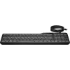 Teclado com fios HP 405 multi-dispositivo com retroiluminação, tamanho completo (100%), com fios, USB, membrana, preto