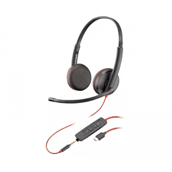 Headset POLY Blackwire C3225 estéreo USB-C com fios escritório call center
