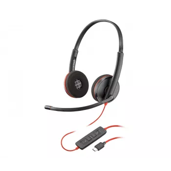 Headset POLY Blackwire C3220 estéreo USB-C com bolsa de transporte