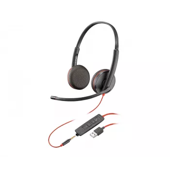 Headset POLY Blackwire 3225 estéreo USB-A com fios para escritório e call center