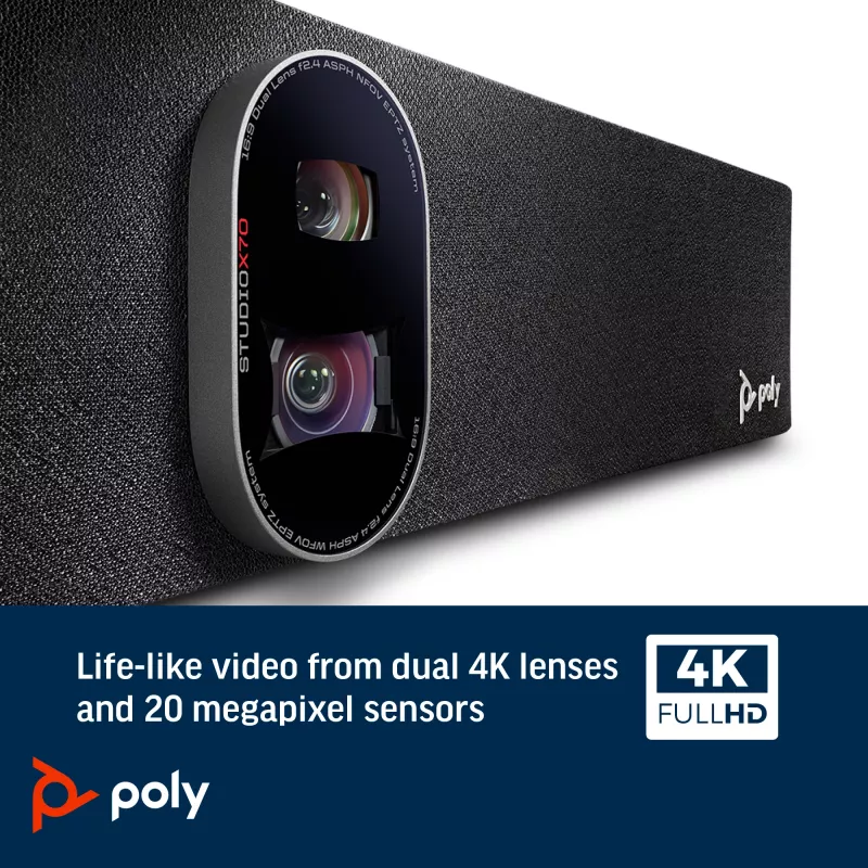 Barra de vídeo tudo-em-um HP Poly Studio X70, 357 kg, 0 - 40 °C, 15 - 80%, 840,2 mm, 135,4 mm, 117,3 mm