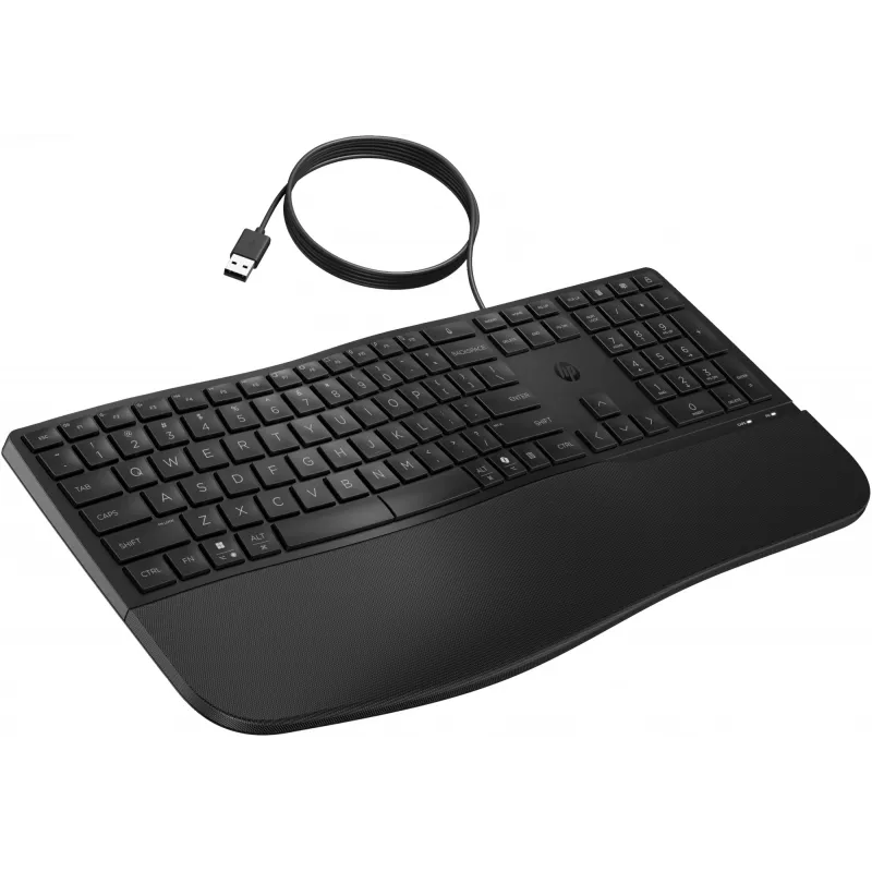 Teclado com fios tamanho completo HP 485 Comfort com porta USB e 23 teclas programáveis