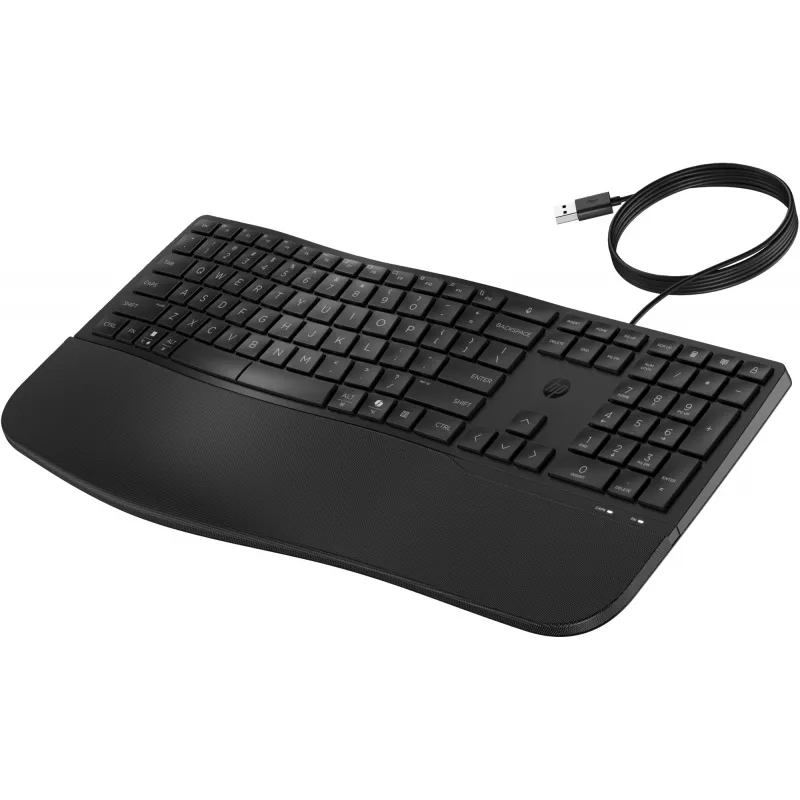 Teclado com fios tamanho completo HP 485 Comfort com porta USB e 23 teclas programáveis