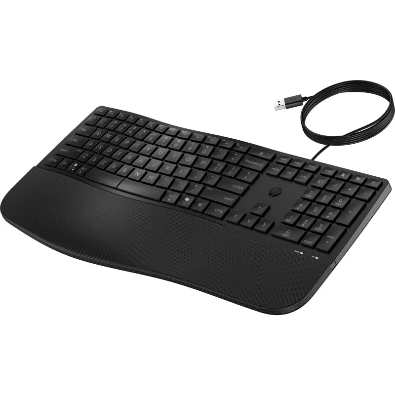 Teclado com fios tamanho completo HP 485 Comfort com porta USB e 23 teclas programáveis