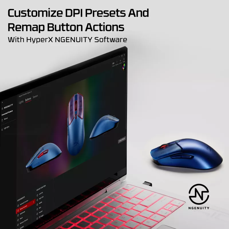 Rato gaming sem fios HP HyperX Pulsefire Haste 2 S Navy 64 g Li-Ion