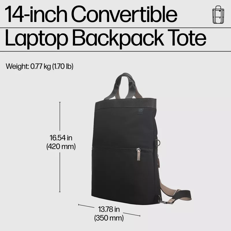 Mochila para portátil conversível HP 14 polegadas Tipo de saco: mochila Tamanho máximo de ecrã: 35,8 cm Peso: 770 g