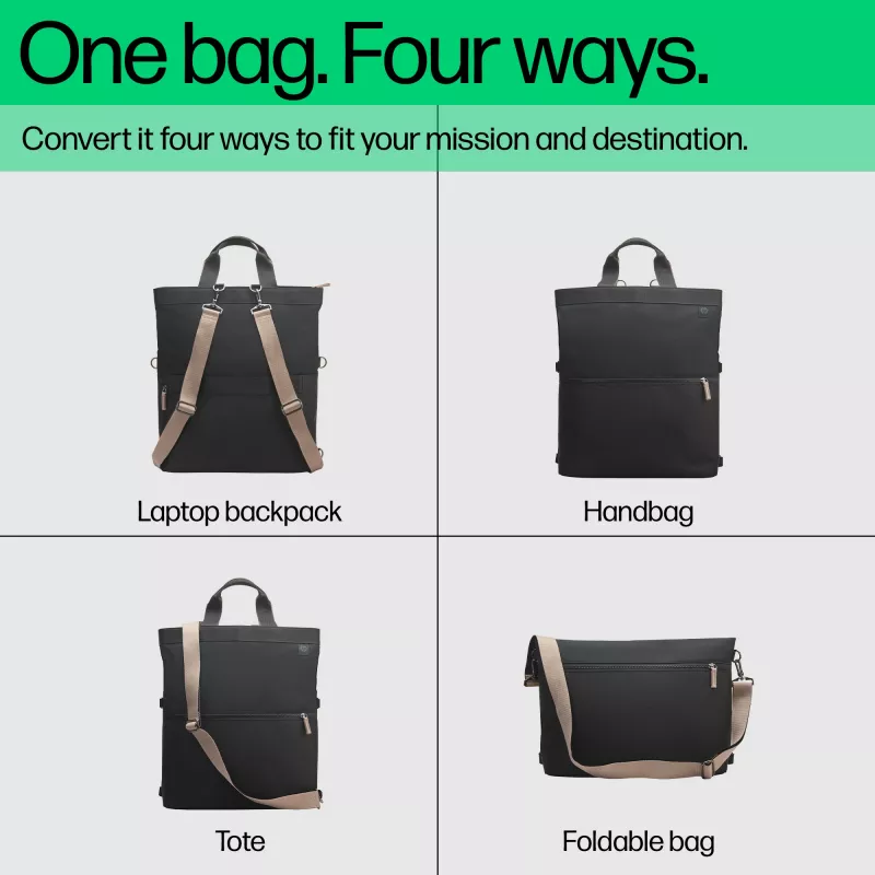 Mochila para portátil conversível HP 14 polegadas Tipo de saco: mochila Tamanho máximo de ecrã: 35,8 cm Peso: 770 g
