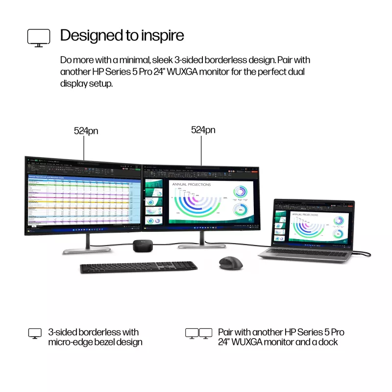 Monitor HP Series 5 Pro 24 polegadas WUXGA Ecrã 1920 x 1200