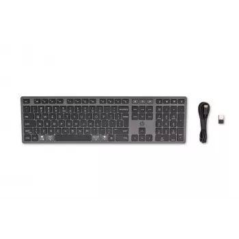 Teclado sem fios recarregável multi-dispositivo HP 720, tamanho completo (100%), sem fios, USB + Bluetooth, mecânico, QWERTY, preto