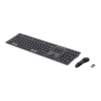 Teclado sem fios recarregável multi-dispositivo HP 720, tamanho completo (100%), sem fios, USB + Bluetooth, mecânico, QWERTY, preto