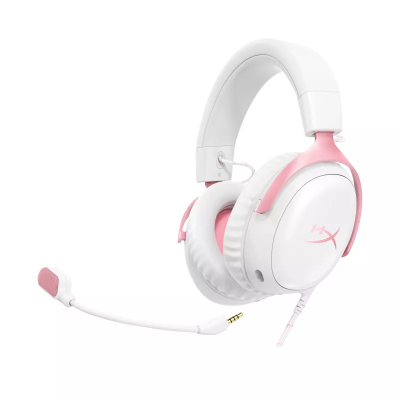 HyperX Cloud III - Headset gaming (branco/rosa)