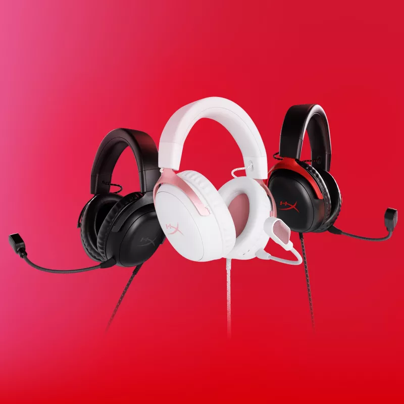 HyperX Cloud III - Headset gaming (branco/rosa)