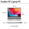 HP Pavilion 16-ag0009na AMD Ryzen™ 5 8540U Portátil 40,6 cm (16 polegadas) ecrã tátil 2K 8 GB LPDDR5-SDRAM Wi-Fi 6 (802.11ax) Windows 11 Home azul (recondicionado)