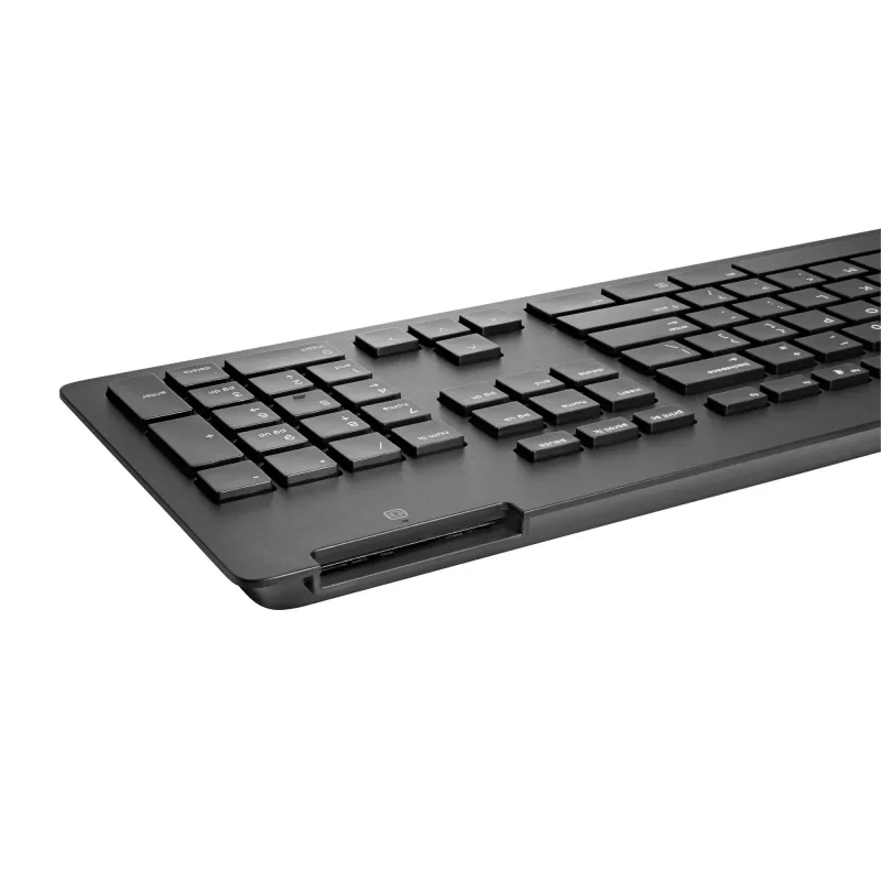 Teclado HP Business slim v2 com leitor de smartcard, Tamanho completo (100%), Com fios, USB, Preto